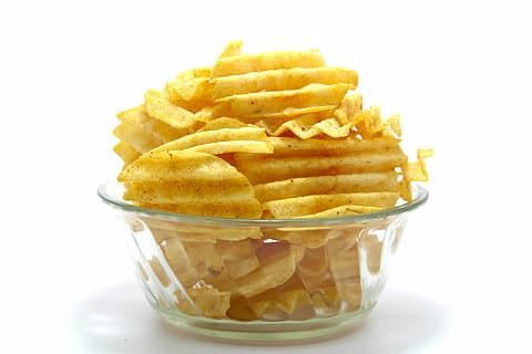 Snack, Potato, Food, Bowl, snacking, junk, closeup, isolated HD wallpaper