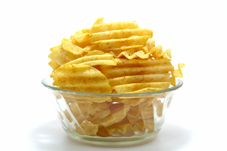 Snack, Potato, Food, Bowl, snacking, junk, closeup, isolated HD wallpaper