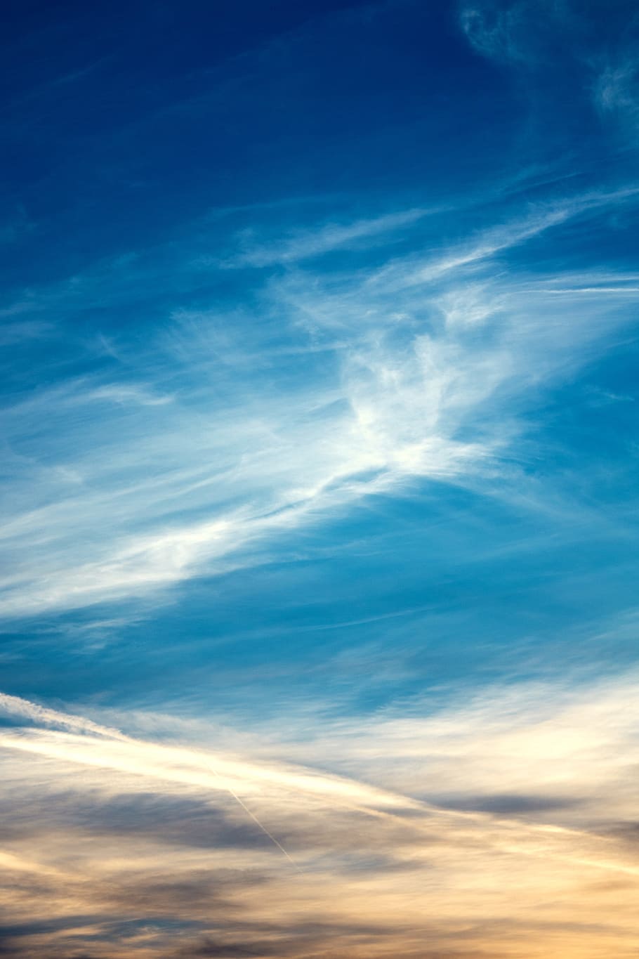 white and blue sky, clouds, sunrise, shut off, morgenrot, nature HD wallpaper