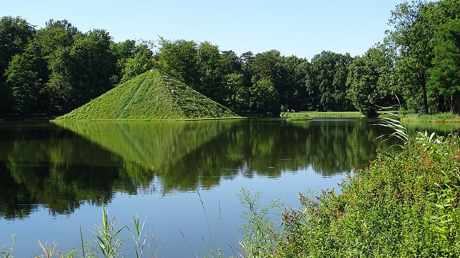 germany, cottbus, branitz park, plant, tree, water, reflection HD wallpaper