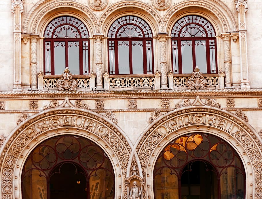station, rossio, lisbon, facade, archtecture, architecture HD wallpaper