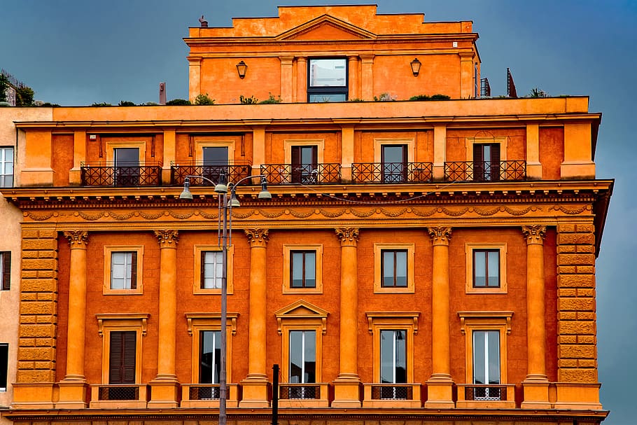 building, hotel, facade, architecture, construction, ancient HD wallpaper