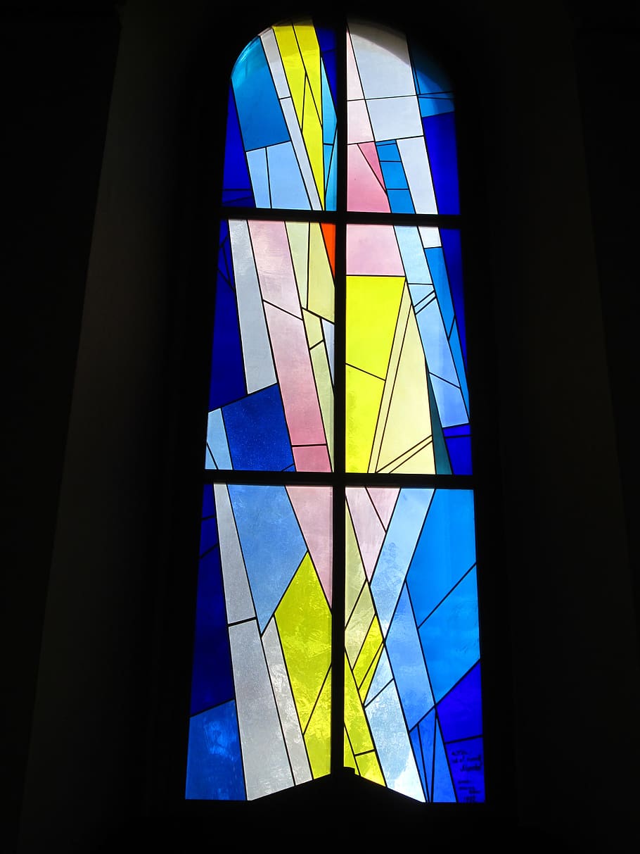 windows, colourful windows, church, interior, multi colored HD wallpaper