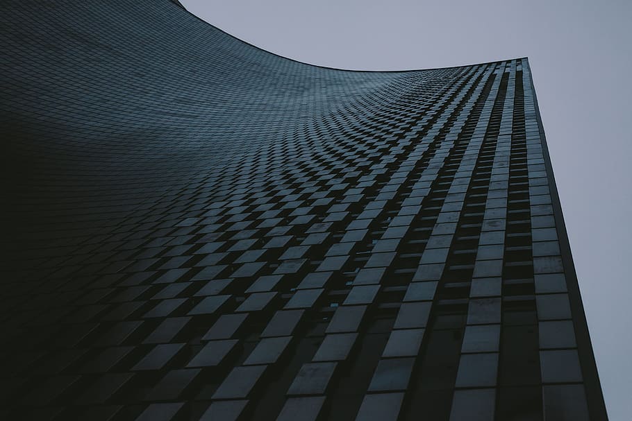 low-angle photography of high-rise building under gray sky, high-rise building photo HD wallpaper