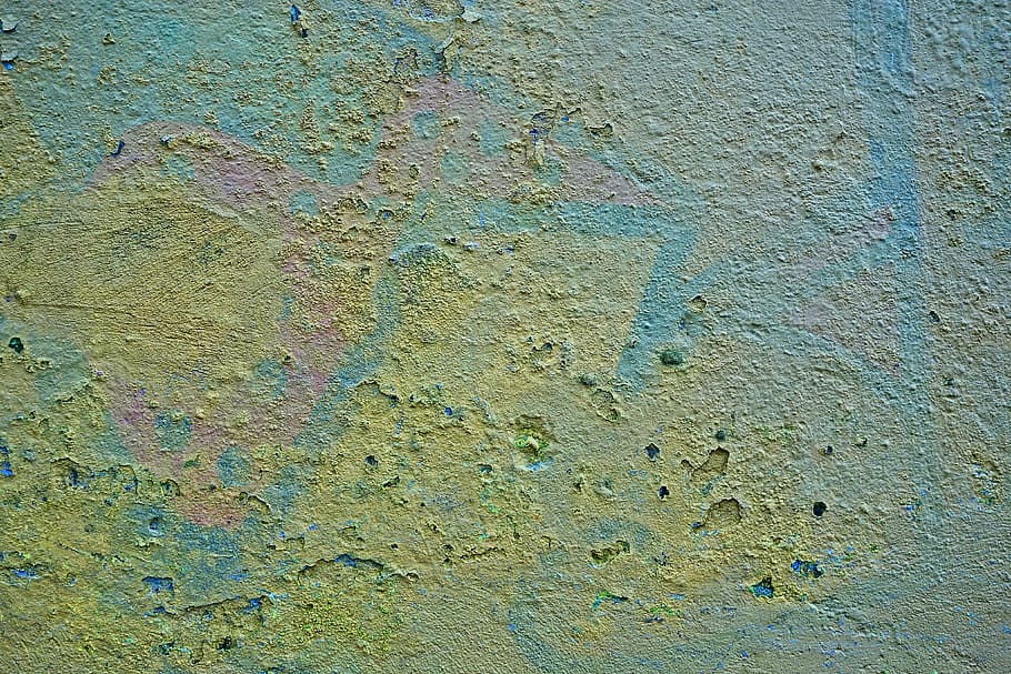 wall, stone, concrete, plaster, colored plaster, crumbling HD wallpaper
