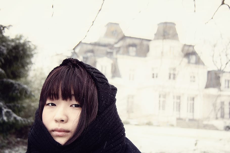 Winter portrait, people, women, islam, females, outdoors, one Person HD wallpaper