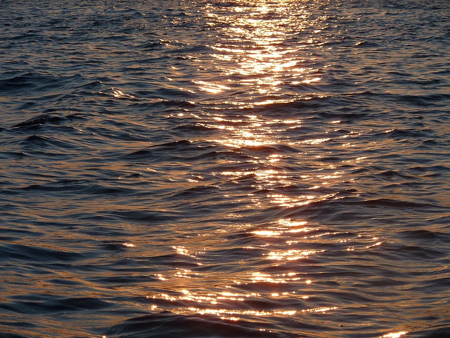 Sea, Sunset, Atmosphere, Surface, reflection, water, nature HD wallpaper