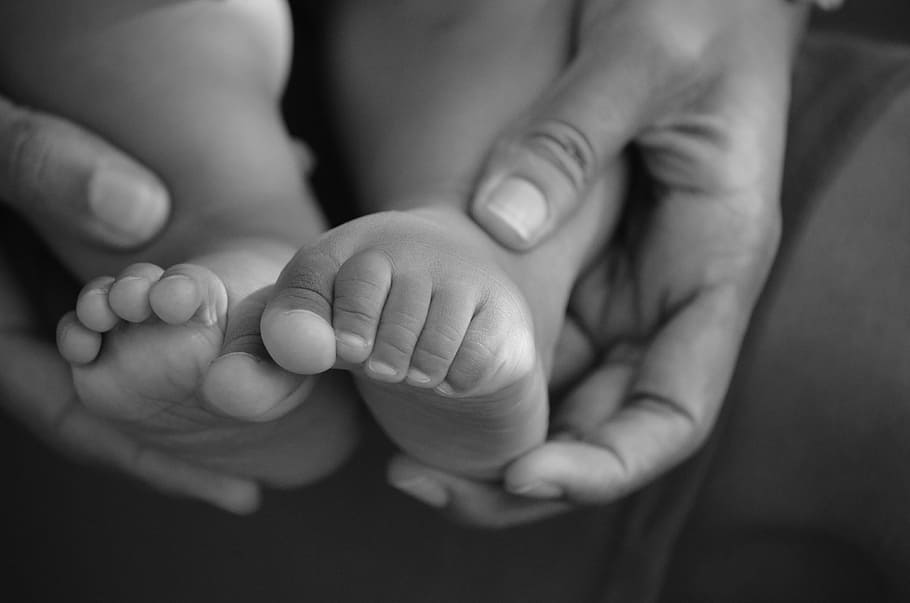 baby's feet, human body part, child, young, family, human hand, HD wallpaper