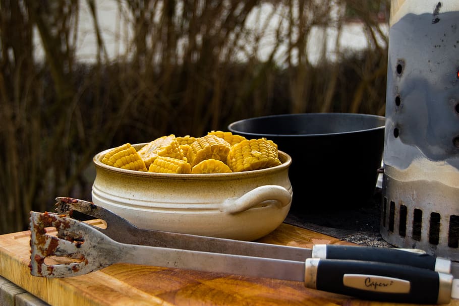 corn, grilling, mat, food and drink, freshness, ready-to-eat HD wallpaper