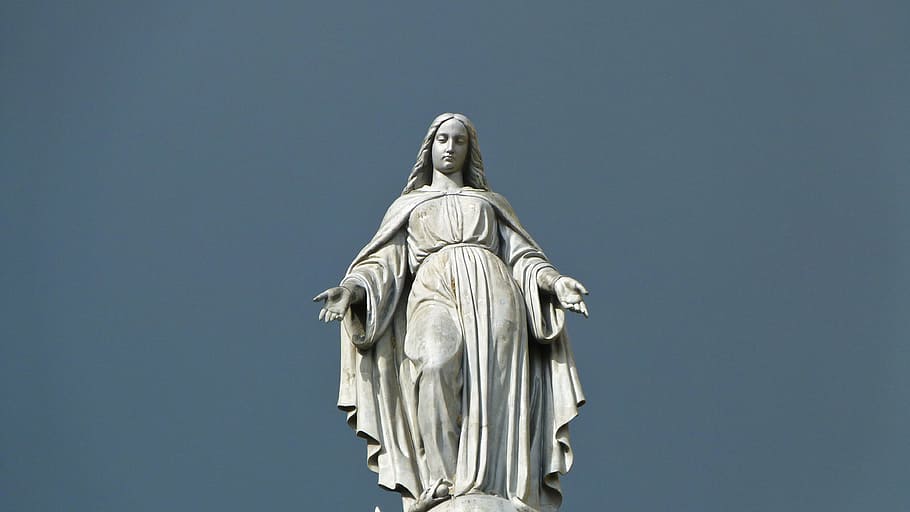 statue, sky, overcast, sculpture, art and craft, human representation HD wallpaper