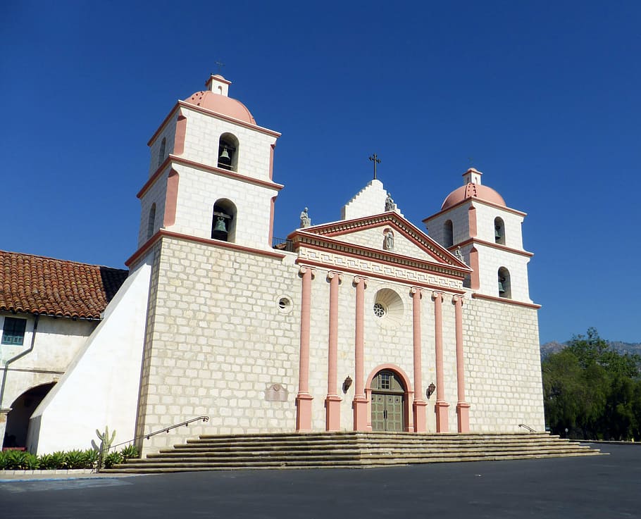 santa barbara, mission, church, landmark, missionary, architecture