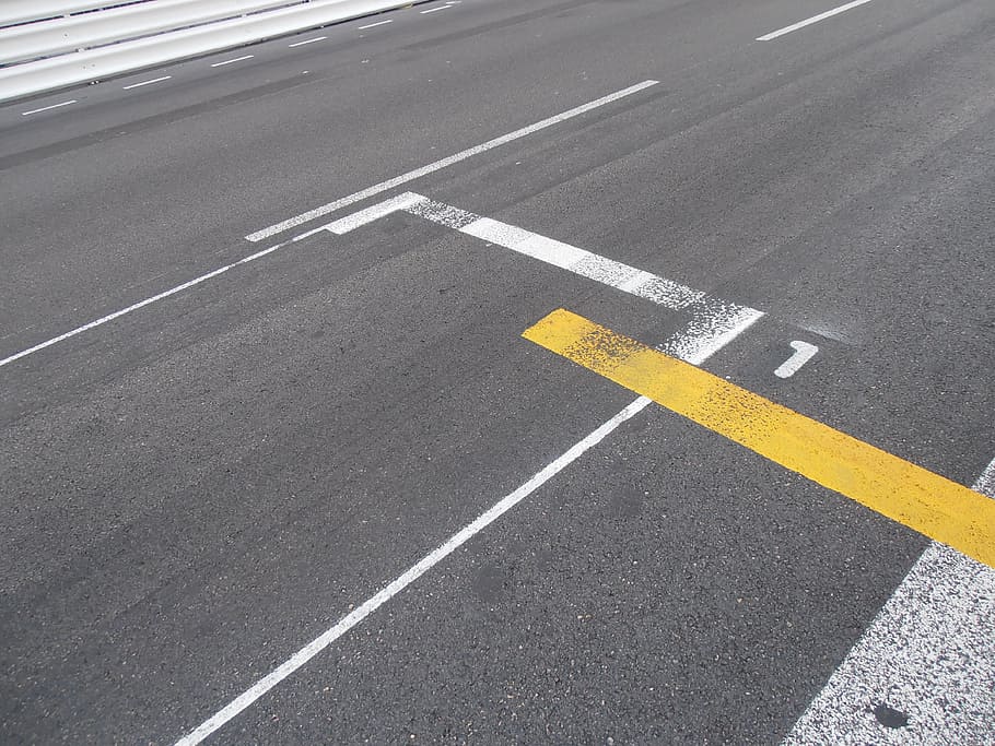 gray concrete pavement, Grand Prix, Formula 1, Asphalt, mark