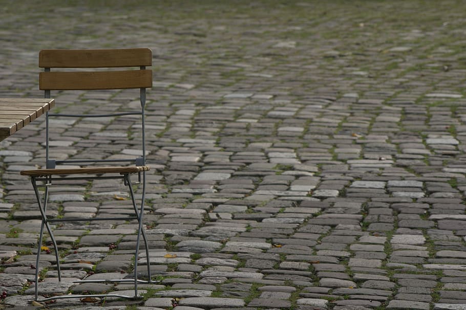 patch, chair, table, road, furniture, street cafe, gastronomy HD wallpaper