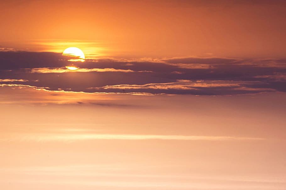 clouds, sky, moon, light, cloud - sky, sunset, beauty in nature HD wallpaper
