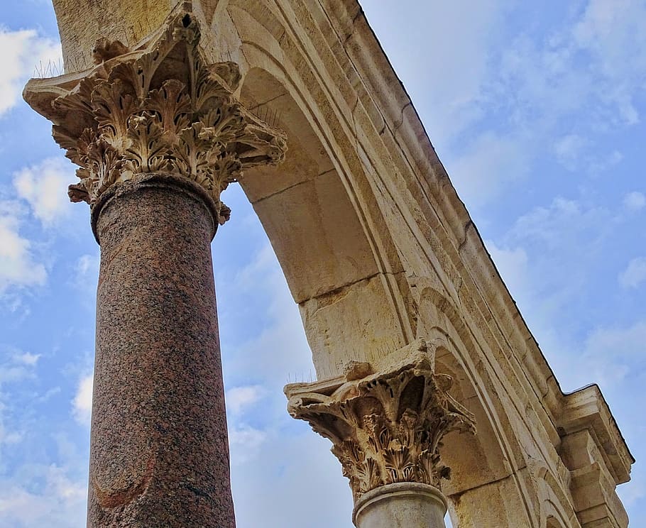 columnar, croatia, split, dioakletianpalast, old town, europe HD wallpaper