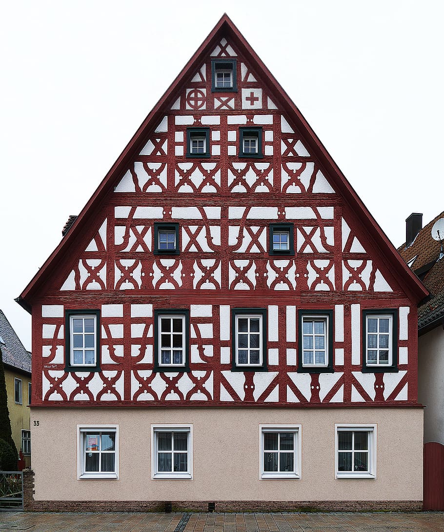 fachwerkhaus, facade, renovated, old town, building, roof, window, HD wallpaper