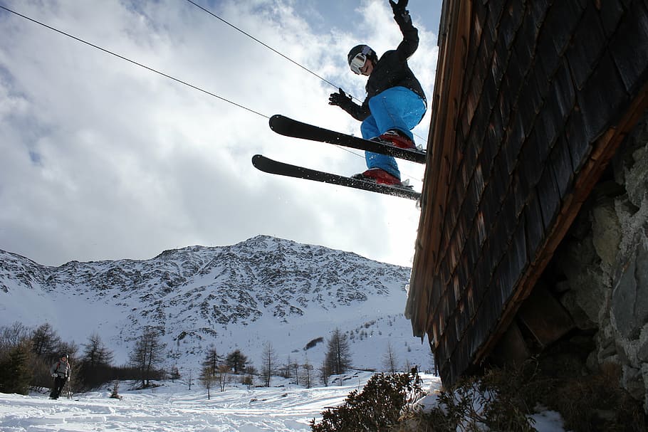 ski, jump, snow, winter, cold temperature, mountain, sport HD wallpaper