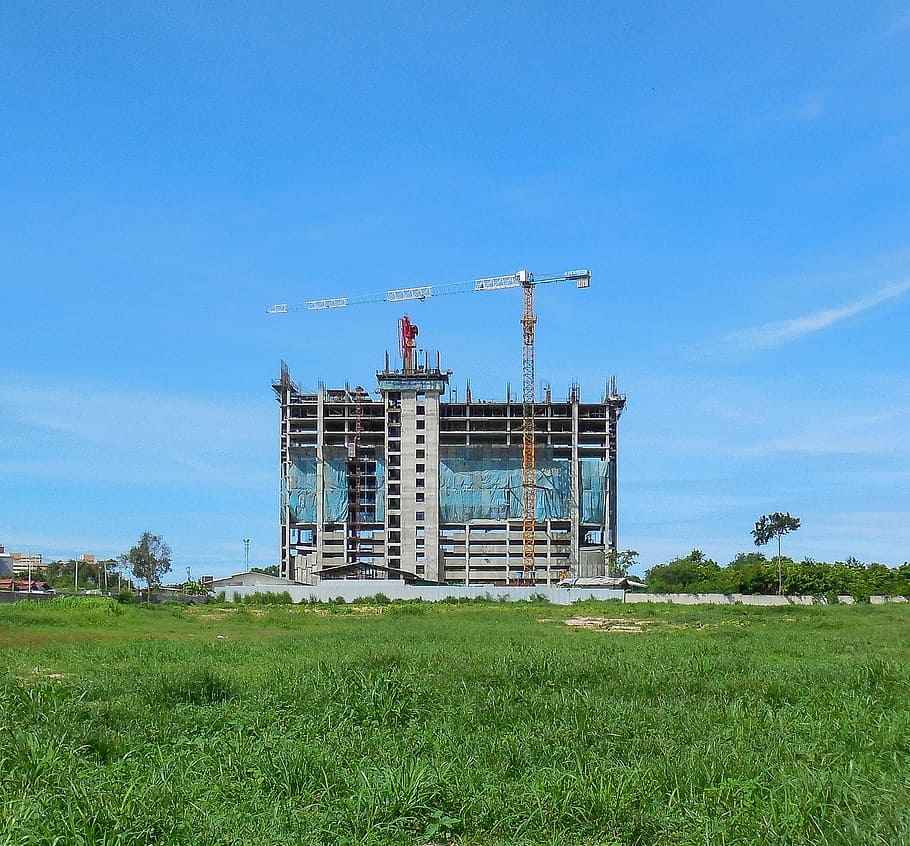 Shell, Home, Crane, site, construction work, building, completion HD wallpaper