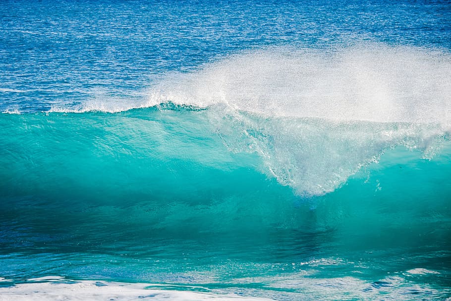 tall ocean waves, water, sea, surf, nature, turquoise, splash HD wallpaper