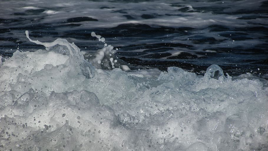 Wave, Smashing, Foam, Spray, Energy, water, splash, liquid HD wallpaper