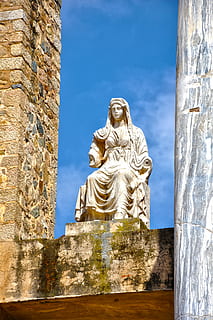 monument, merida, goddess, sculpture, statue, extremadura, badajoz HD wallpaper