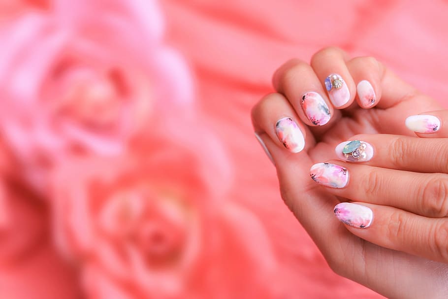 human hand, manicure, women, fingernail, close-up, beauty, ring HD wallpaper