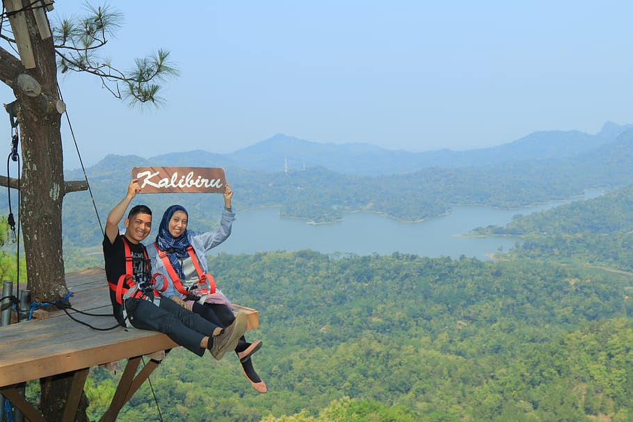 mountain view, lake, beautiful, explore, indonesia, couple