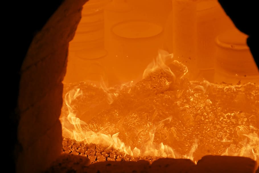 fire, wood fire, flame, ceramic, burn, brand, embers, burning HD wallpaper