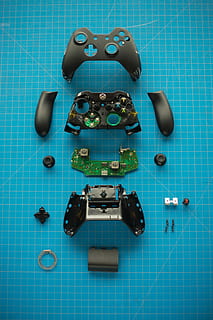 disassembled Xbox One controller, remote, device, gaming controller HD wallpaper