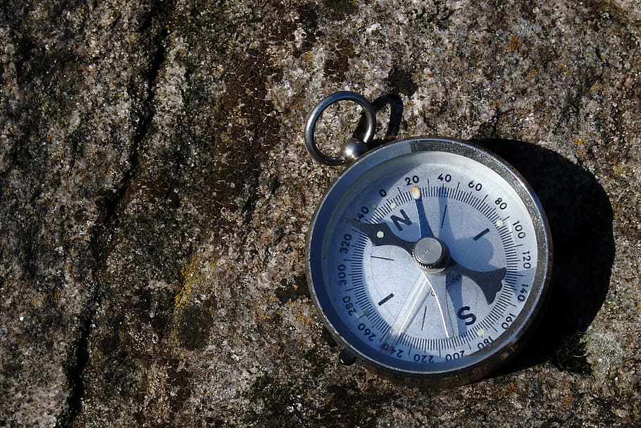 gray compass, north, granite, stone, structure, time, clock HD wallpaper