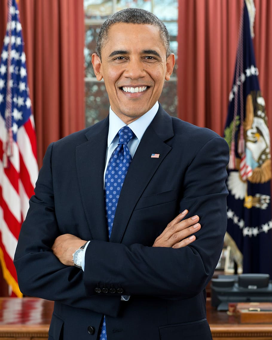 Barack Obama Portrait Photo, president, public domain, american Flag, HD wallpaper
