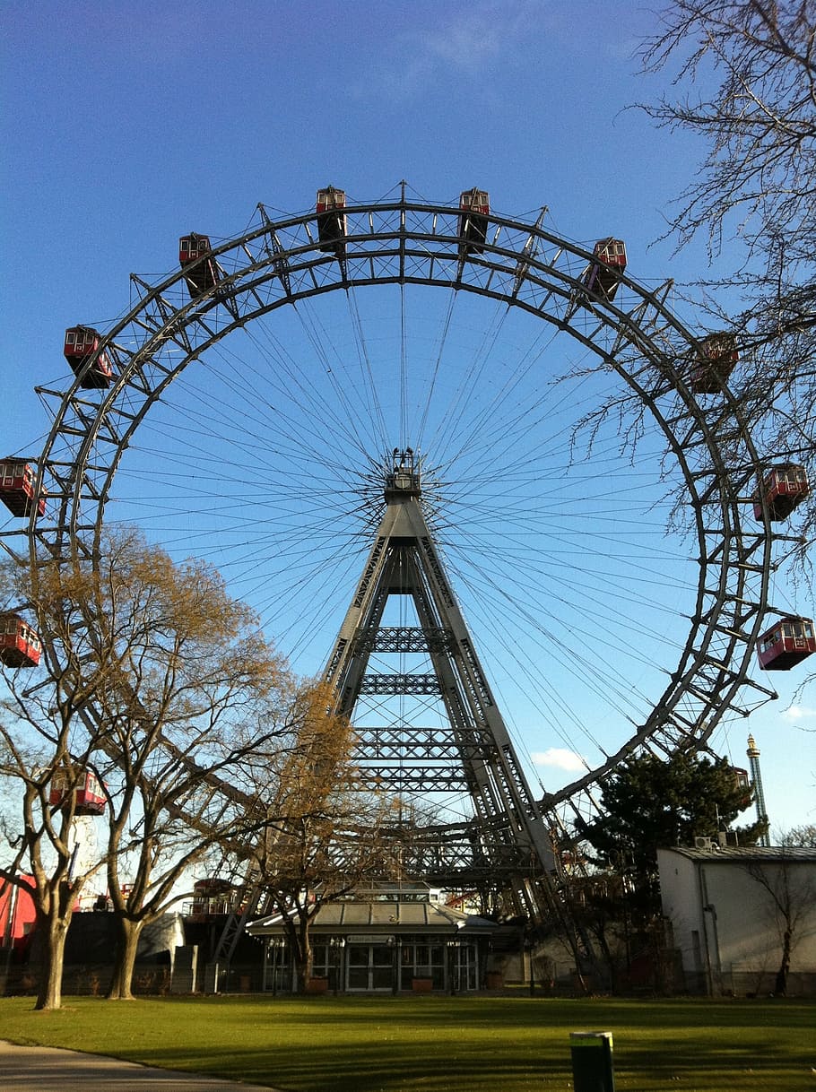 vienna, prater, wheel, amusement park, amusement park ride HD wallpaper