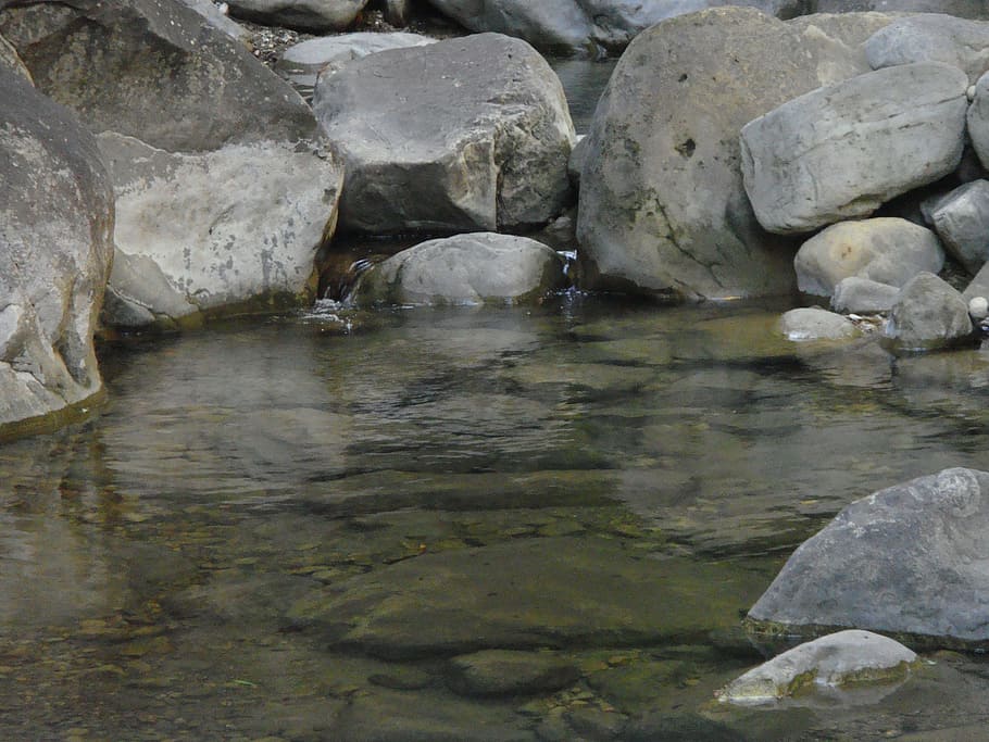 time-lapse photo of body of water, stream, nature, mountain HD wallpaper