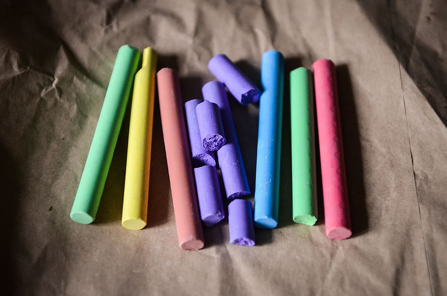 chalk, colours, colors, multi colored, pencil, indoors, variation HD wallpaper