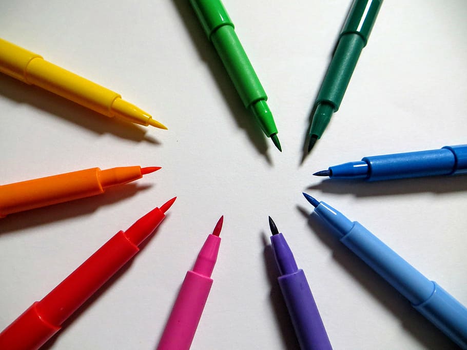 felts, colors, multicolor, drawing, creativity, creative, ink HD wallpaper