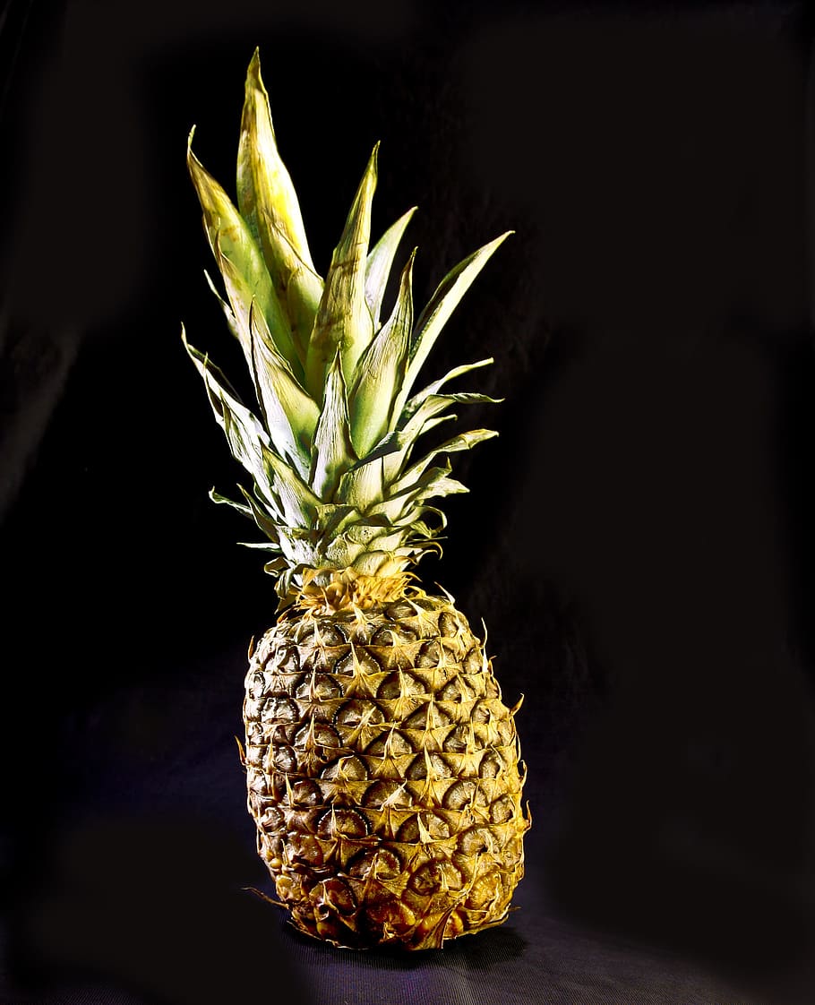 pineapple, fruit, tropical fruit, exotic, plant, fruits, isolated HD wallpaper