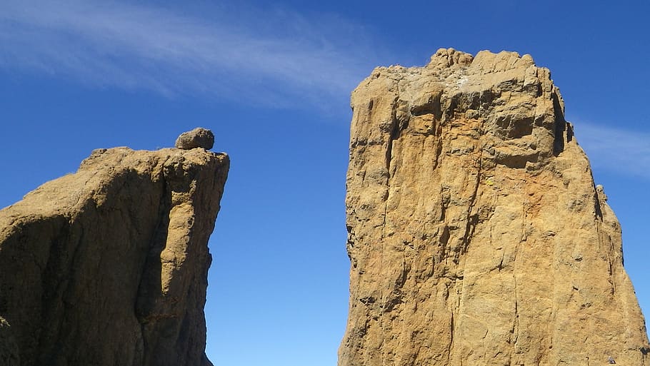 mountains, rocks, sky, solid, nature, low angle view, rock - object HD wallpaper