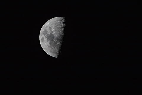 HD wallpaper: half moon surrounded by darkness, grayscale, photo, space,  galaxy | Wallpaper Flare