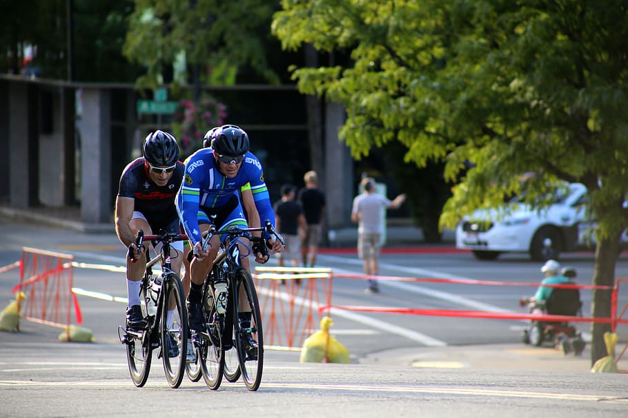 cyclist, biker, biking, activity, race, outdoors, street, road HD wallpaper