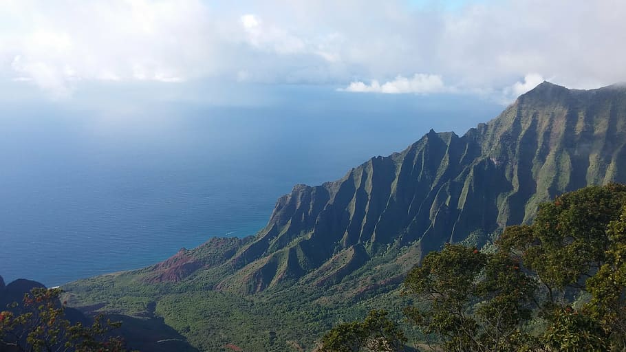 hawaii, kauai, na pali coast, beauty in nature, cloud - sky, HD wallpaper