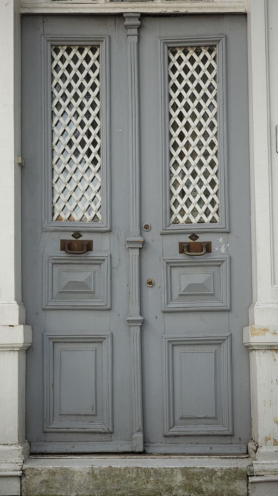grey, door, home, old building, decoration, city ​​center, HD wallpaper