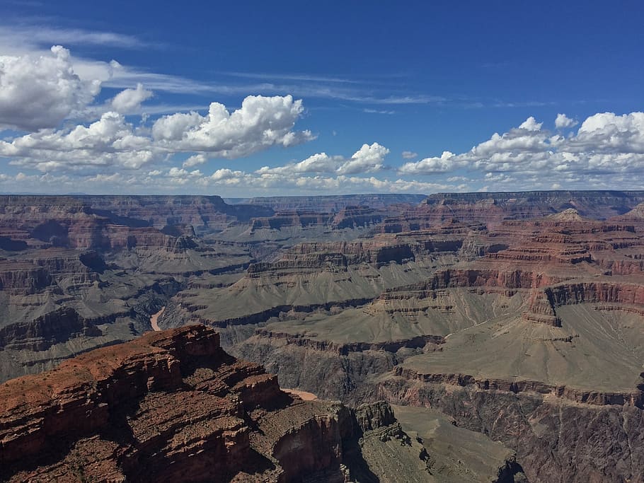 brown mountains, view, panorama, geology, gorge, arizona, travel, HD wallpaper