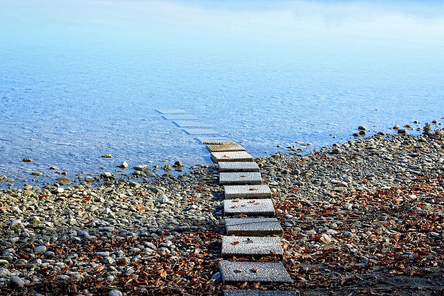gray pavement near body of water taken during daytime, entry HD wallpaper