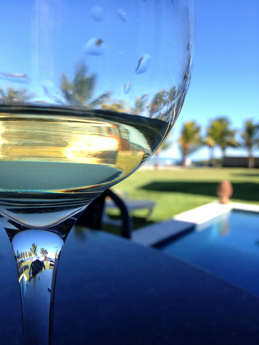 Wine, Beach, Well Being, reflection, no people, close-up, blue HD wallpaper