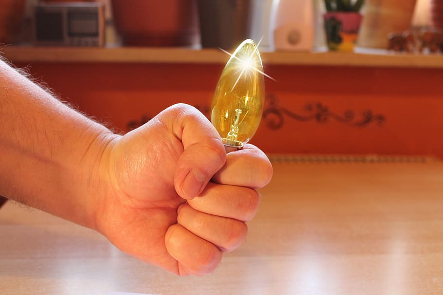 energy, hand, light bulb, holding, human hand, refreshment HD wallpaper