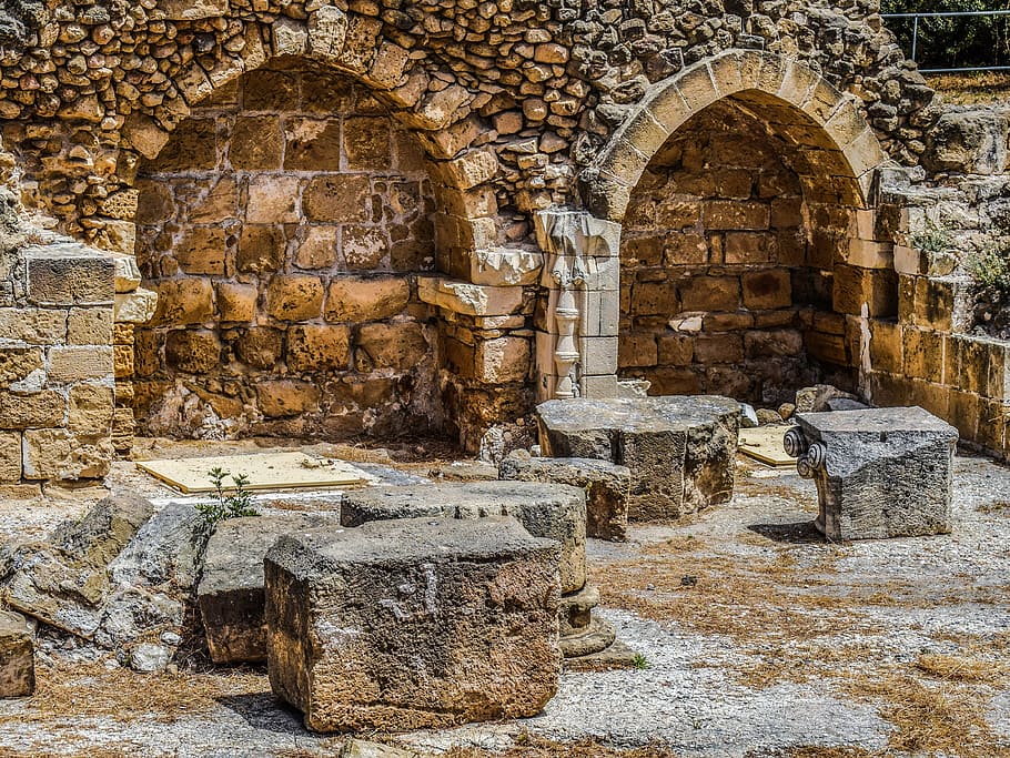 ruins, gothic, architecture, church, 13th century, latin cathedral of paphos, HD wallpaper