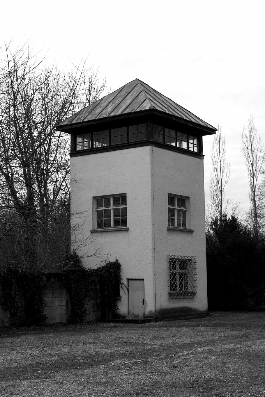 konzentrationslager, dachau, watchtower, hitler era, crime, HD wallpaper