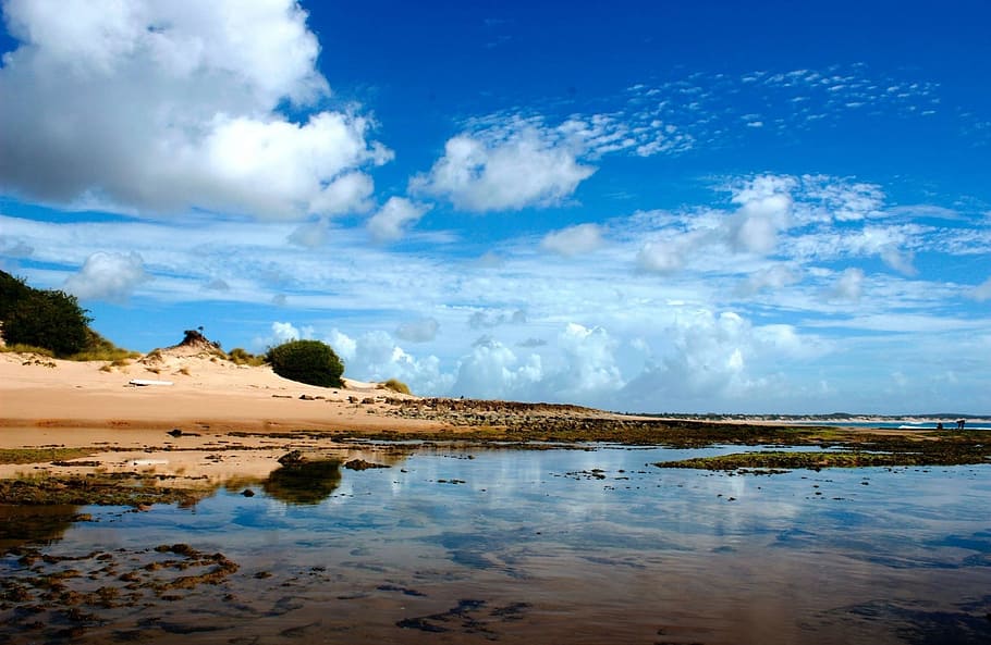 beach, coast, water, sky, sand, lagoon, sea, ocean, nature HD wallpaper
