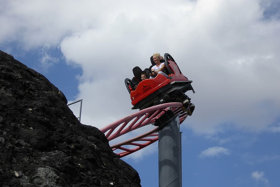 roller coaster, attraction, fun, emotion, risk, family, amusement park HD wallpaper