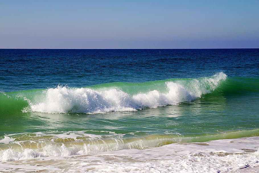 photography of sea waves under blue sky at daytime, portugal